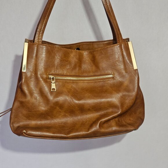 Madison West Vintage Camel Brown Faux Leather Handbag Purse Boho Cottagecore - Picture 5 of 16